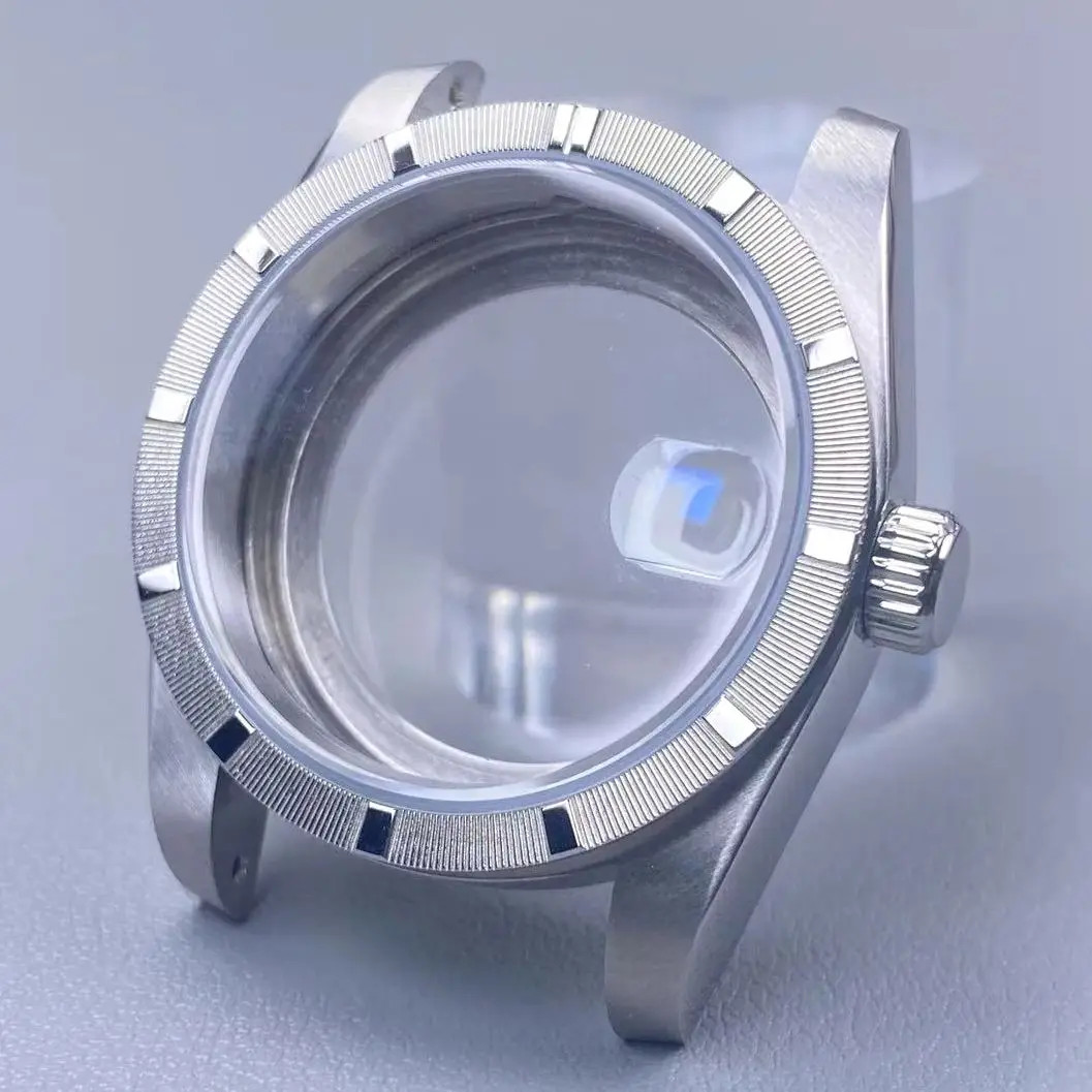 High-Quality NH35 Case 36Mm Engine Turned BEZEL Stainless Steel for AK Parts Rep