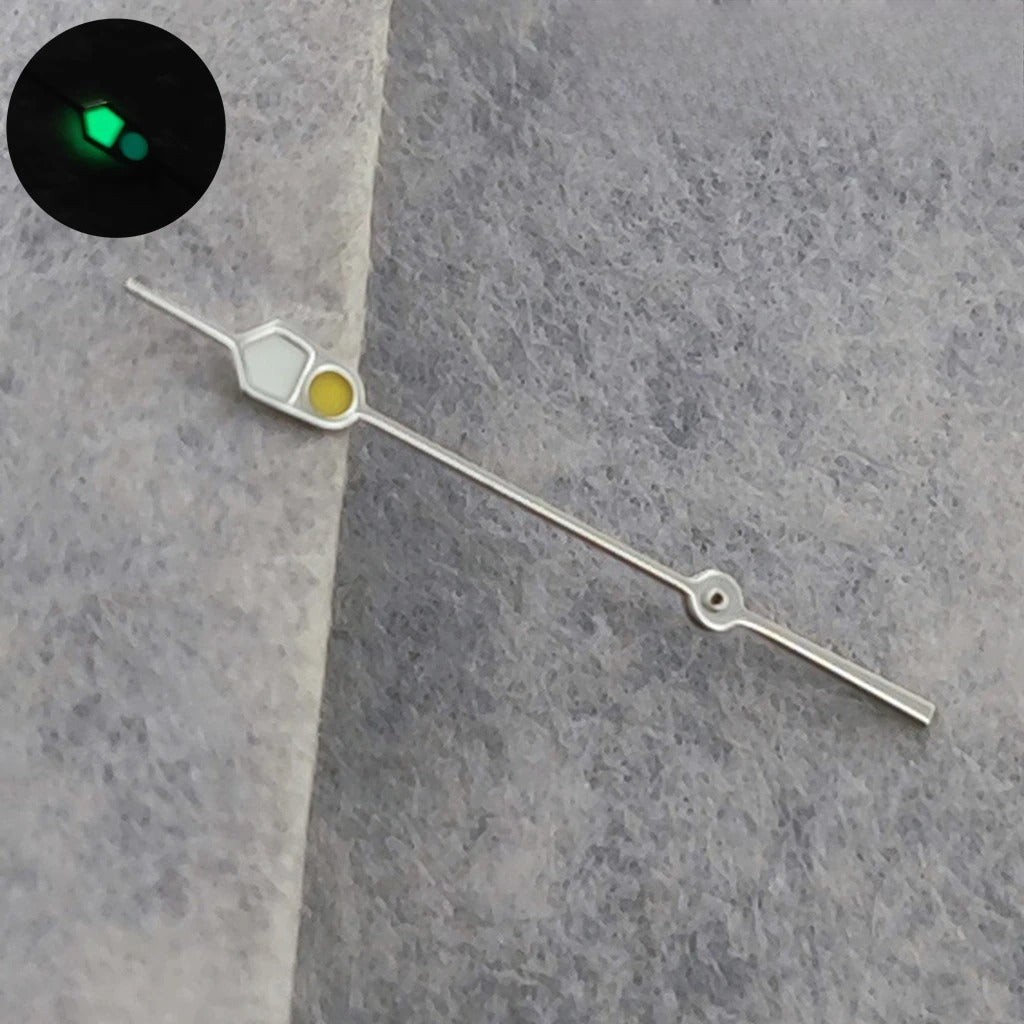 13mm Silver Black For NH35 NH36 7S26 7S36 4R35 4R36 Watches C3 Green Luminous