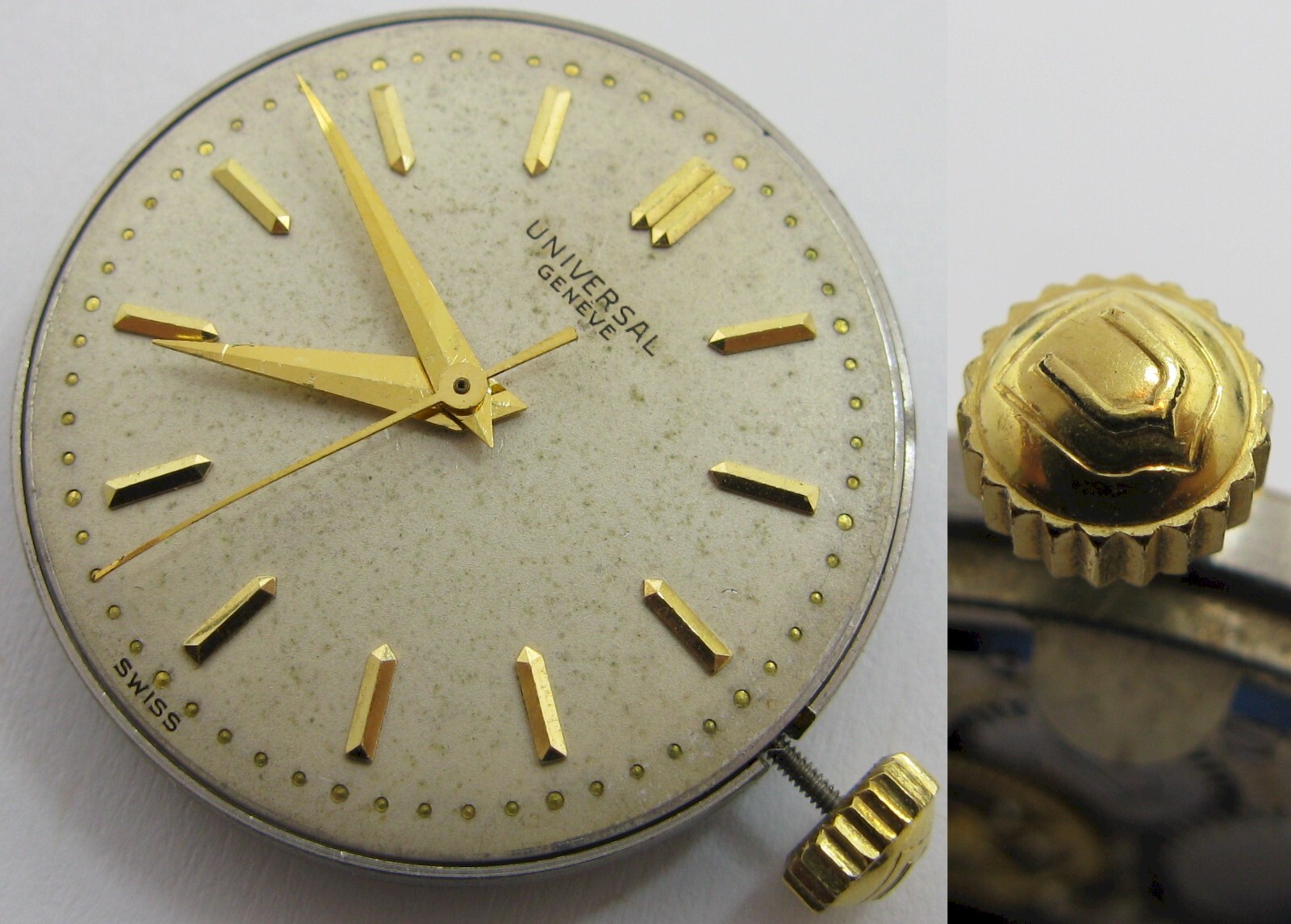 Universal Geneve 265 17 jewels Watch movement & dial for parts