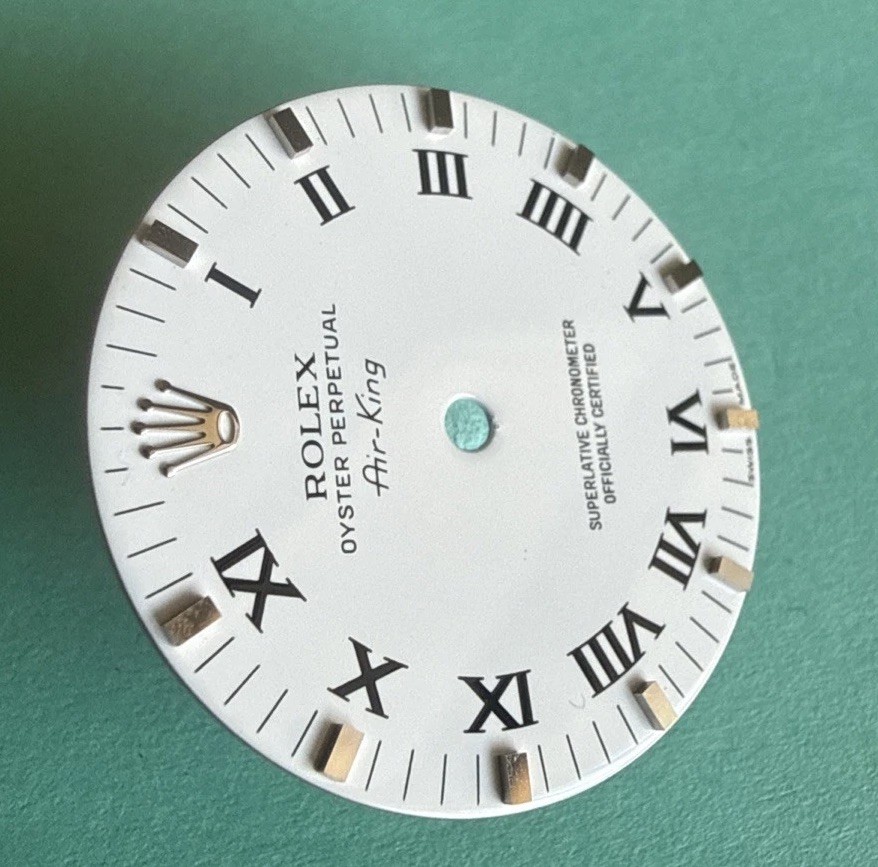 Genuine Rolex Ceramic Dial Silver Lum & Arabic Air-King 34mm 14000, 14200