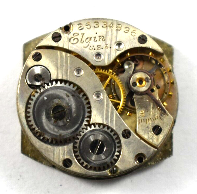 Vintage Elgin Manual Wind 430 6/0s 7J Wrist Watch Movement lot.fg