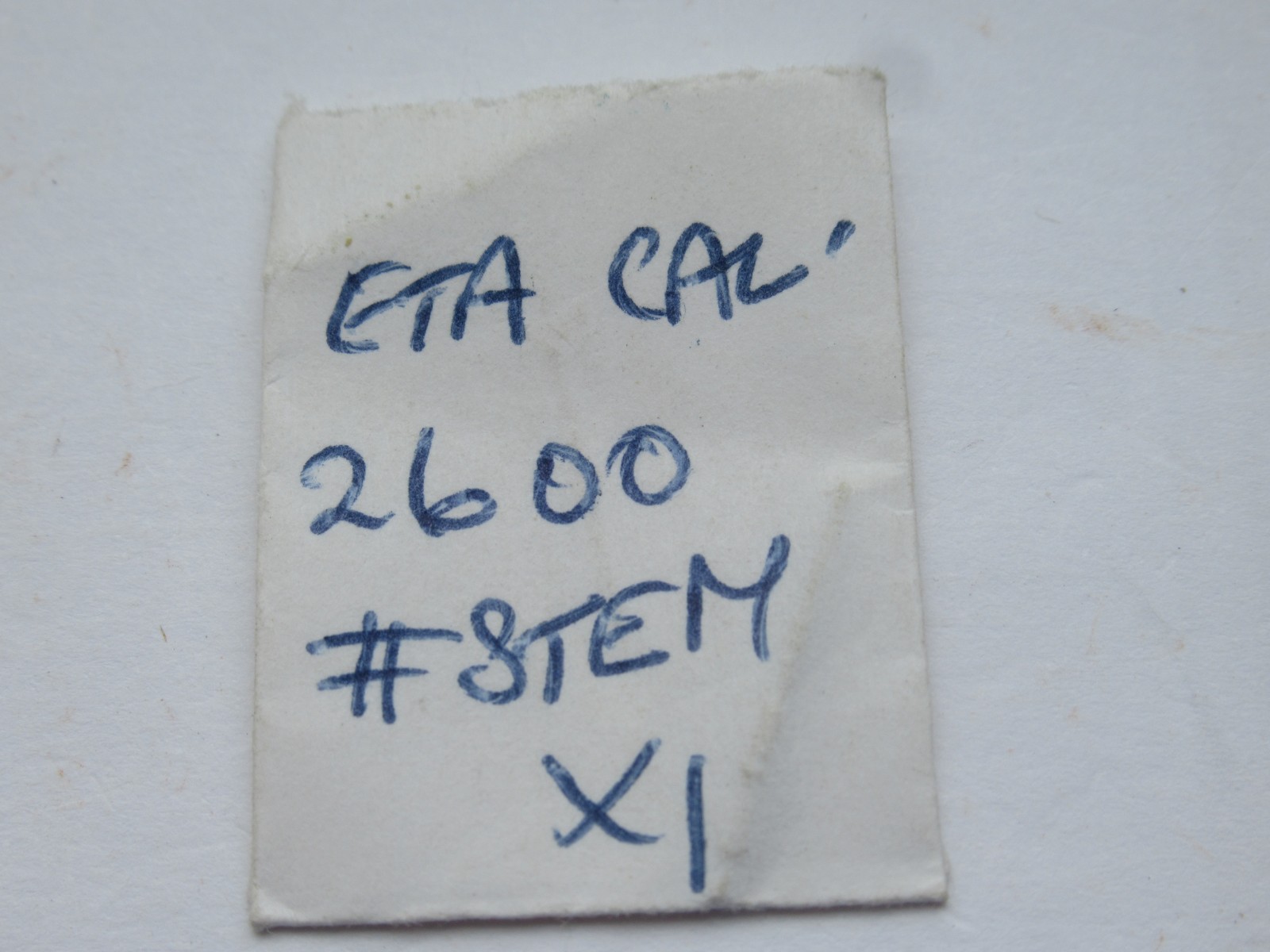 SWISS ETA 2600, 2602, 1 x WINDING WINDER STEM 401. TAP 9, WATCH MOVEMENT PART