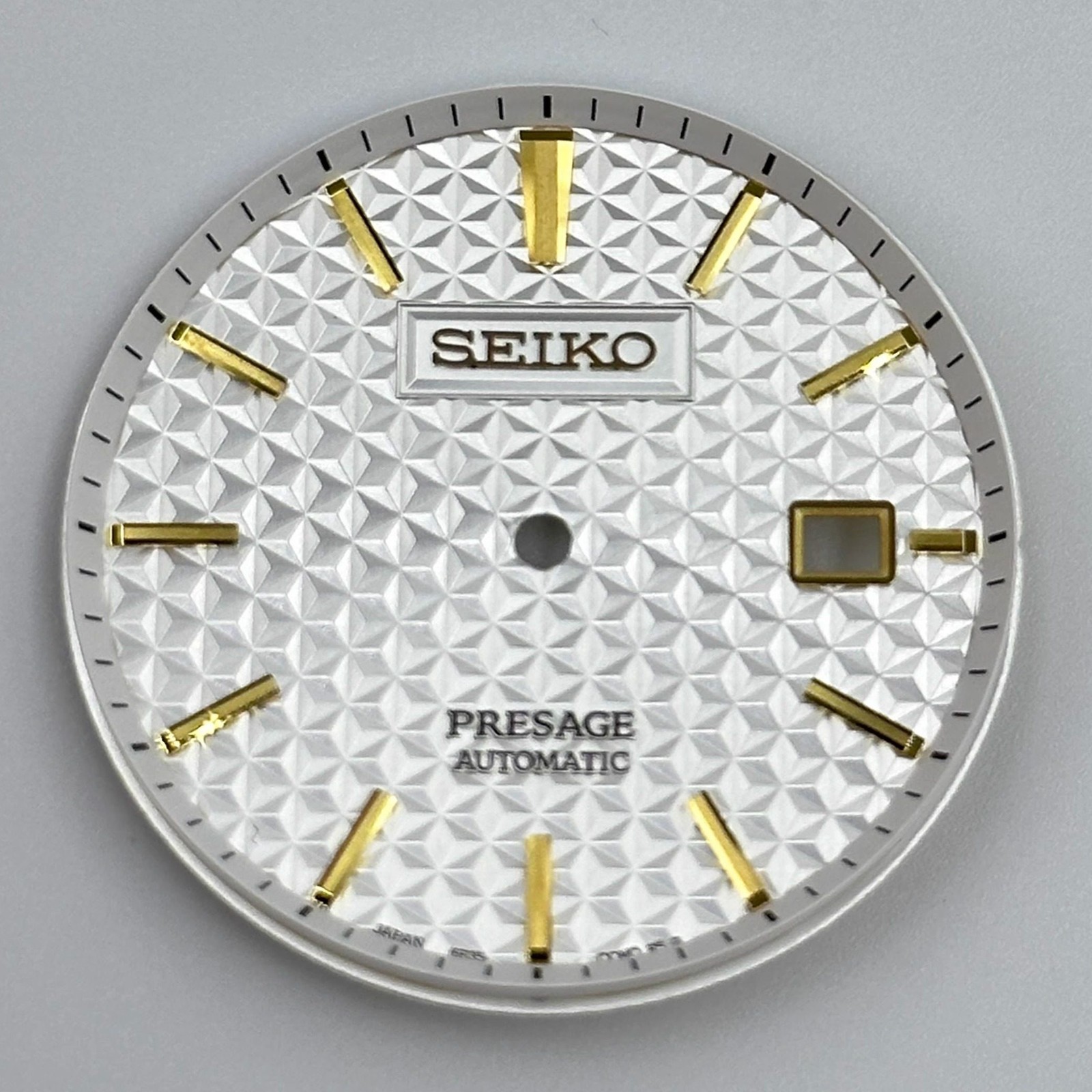 34mm Waffle Grid Silver Gold Nail Watch Dial No Lume for Nh35 Movement Accessory