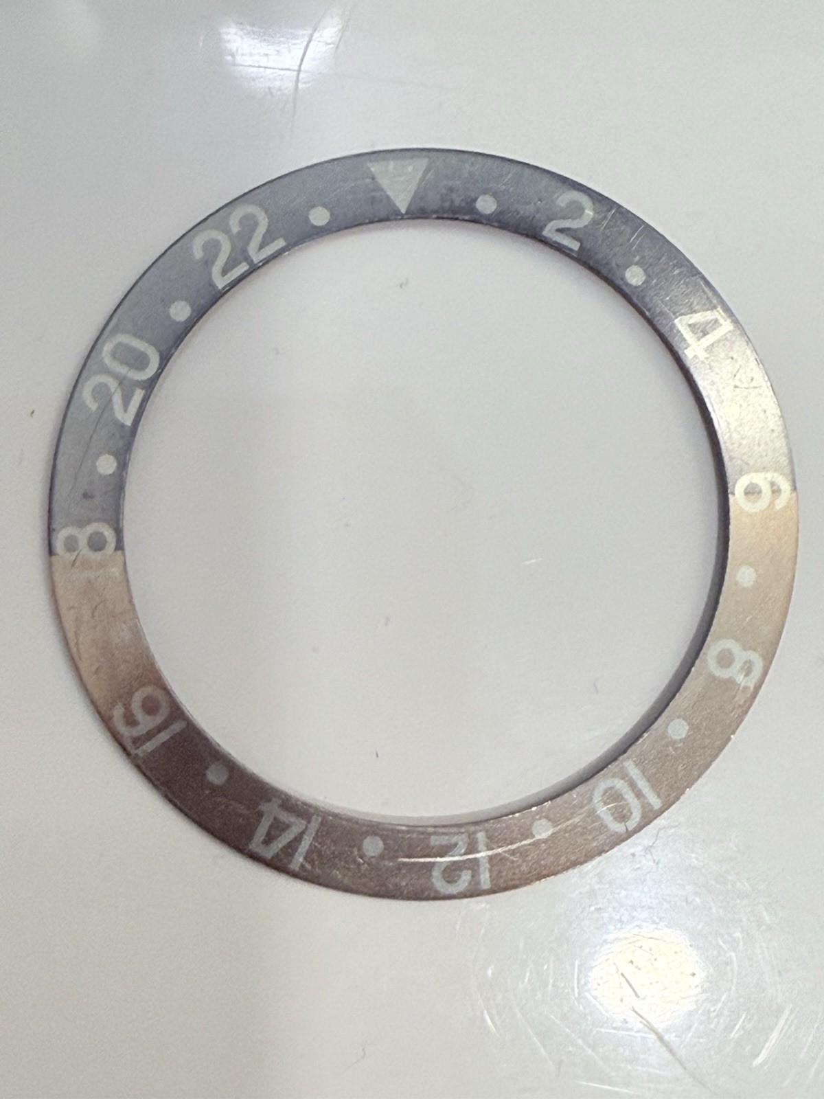Genuine Vintage Rolex GMT 1675 Faded Ghost Pepsi Bezel Insert Fat Font Red Back