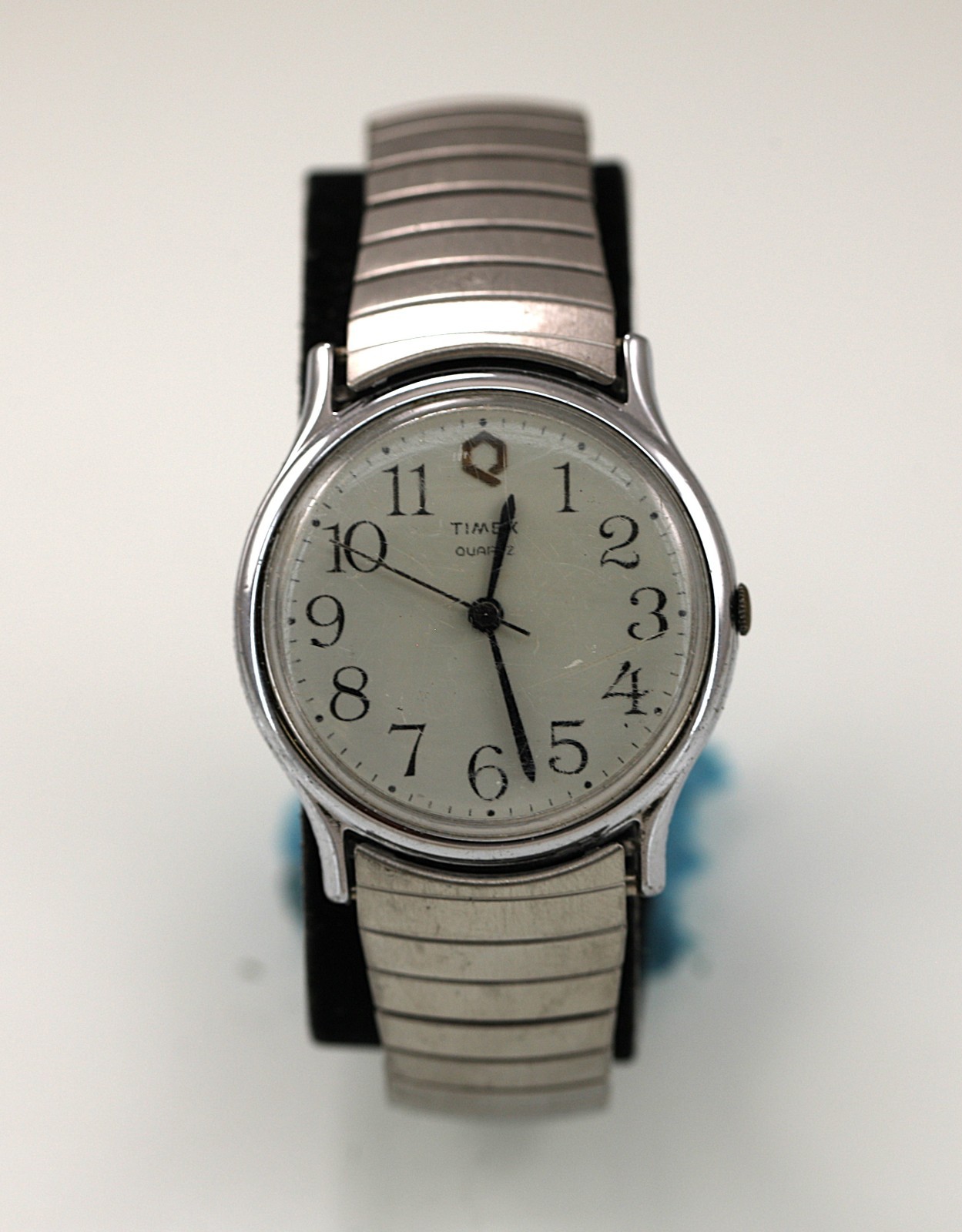 Timex Watch Men Vintage Silver Stainless St Stretch Battery Quartz NON-WORKING