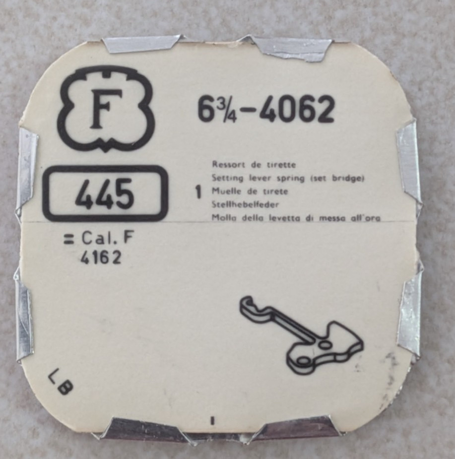 NEW NOS Felsa Cal. 4062 Part 445 – Setting Lever Spring Set Bridge