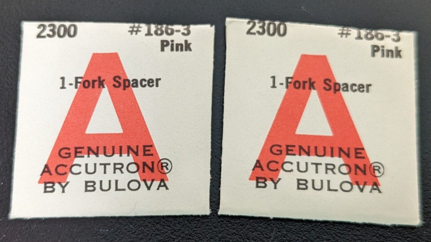 Lot of 2 NOS Vintage Genuine Bulova Accutron 2300 Fork Spacer Part #186-3 Pink