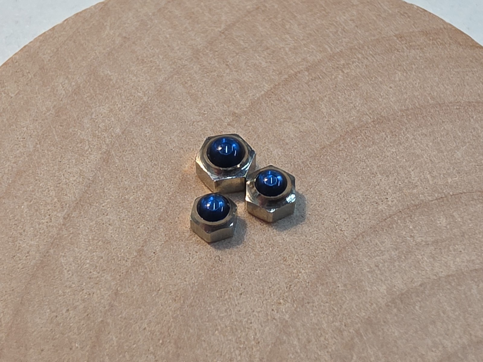 Lot Of 3 NOS Blue Cabochon Silver-Tone Wristwatch Crowns-3.44mm-4.42mm Diameters