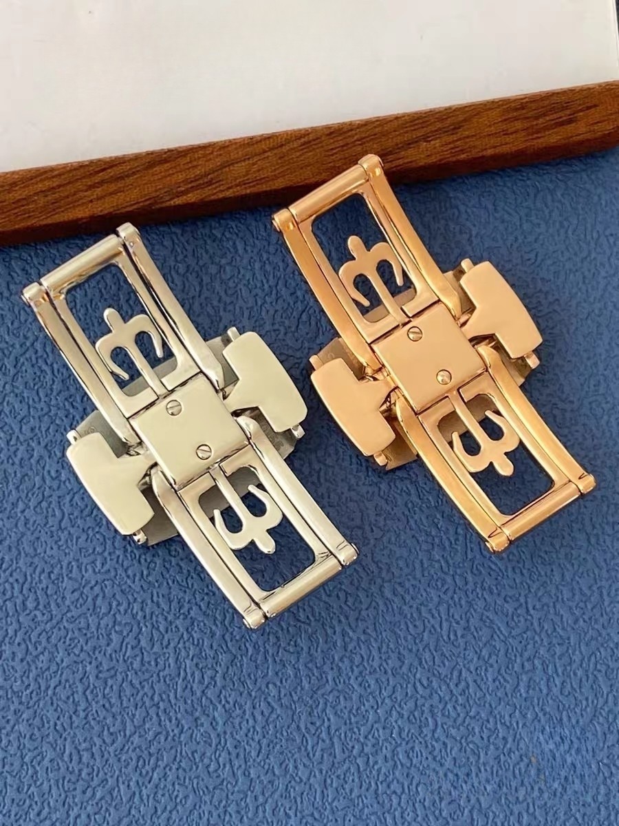 18mm 904L Rose Gold Plated Buckle Clasp Fits Patek Philippe 5176 Rubber Strap