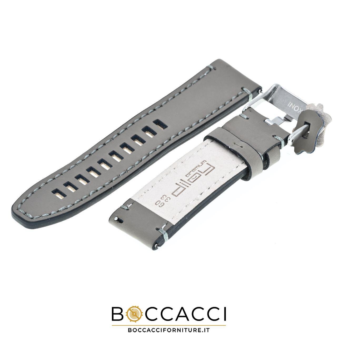 DILOY Cinturino Easy Fit/Remove 20mm Grigio Chiaro in Pelle Semi imbottito Cu…