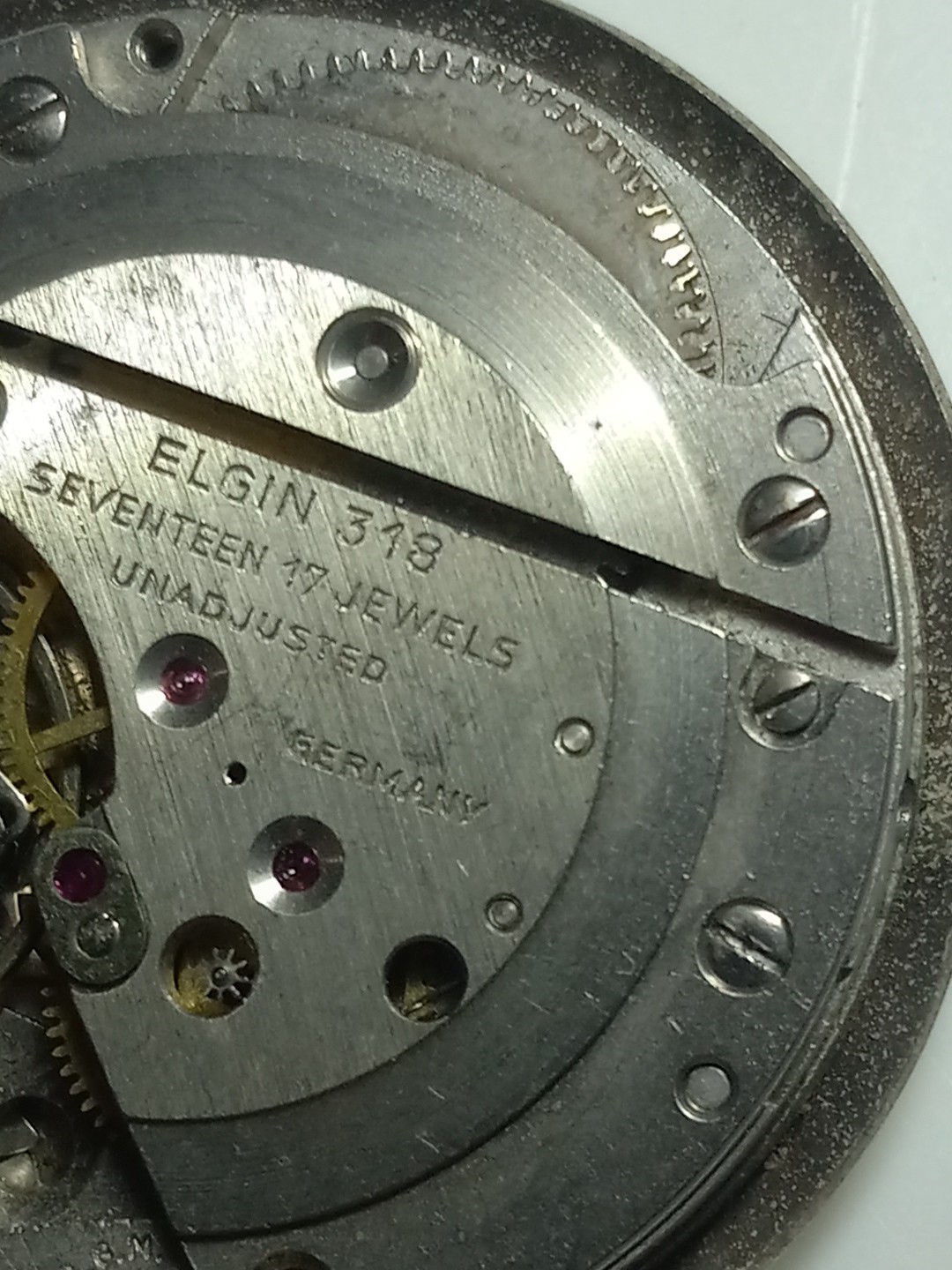 Elgin Sportsman Date Day Watch 318 Movement Germany Vintage Mens Wristwatch 363