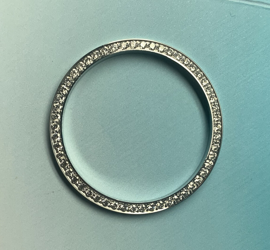 CUSTOM 1.0.5Ct VS2-SI1 DIAMOND BEZEL FOR 31MM MID SIZE ROLEX SET IN SS