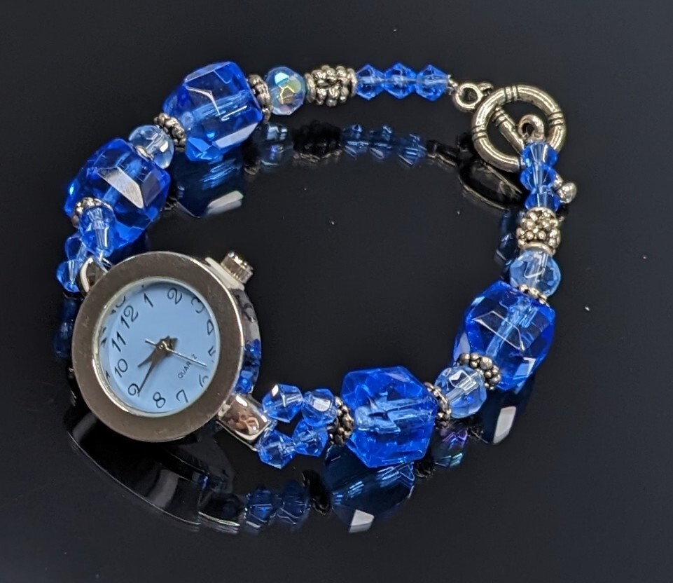 Beading Watch Faces for Jewelry making Blue Round 20 mm Jewelry Making