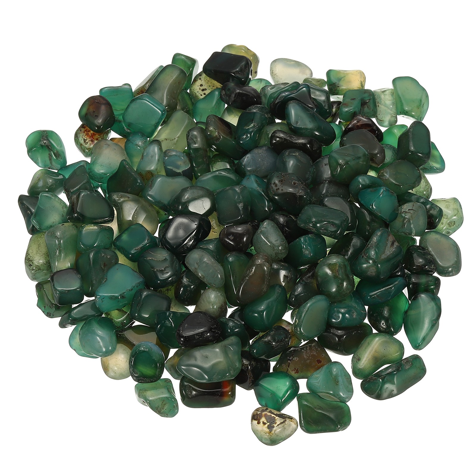 Tumbled Chips Stones, 1lb/500g Fluorite Tumbled Gravel, Green Agate