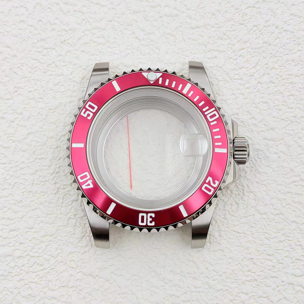 Fit NH34 NH35 NH36 40mm Red Bezel Sapphire Glass 200M Waterproof Watch Case Mod-