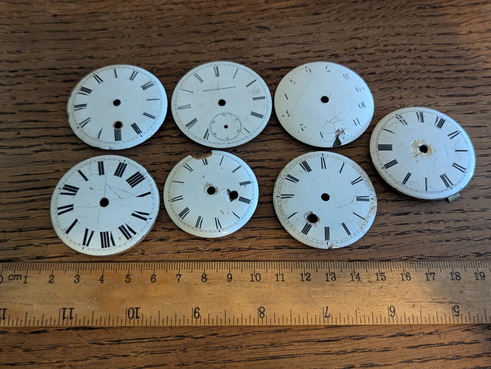 Verge Fusee Pocket Watch Dials + 1 Other, Used / Damaged Condition #P541