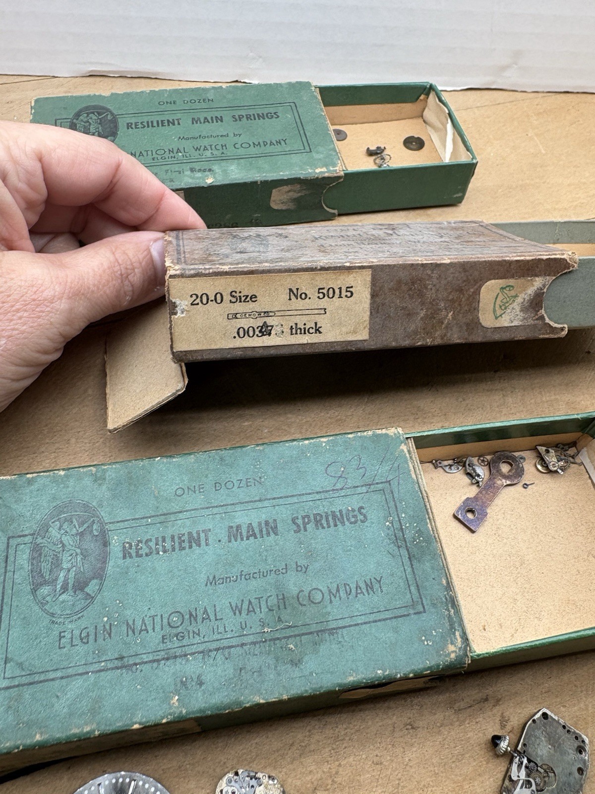 1940s ELGIN Watch Boxes & Buren Pierce Faces/Parts Restoration Jeweler’s Estate