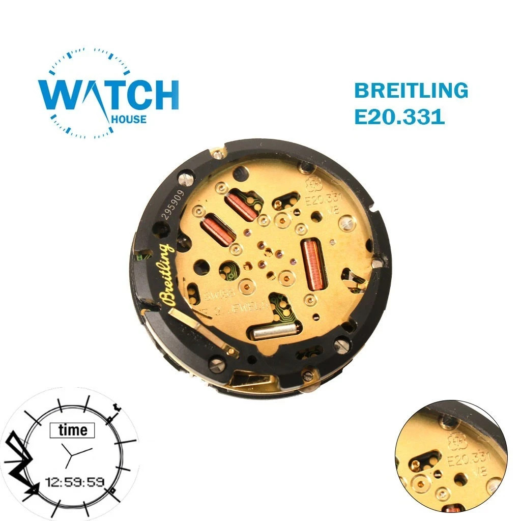 BREITLING ETA E20.331 Swiss Movement (B68) ,Analog /Digital ,Alarm ( Discounted)
