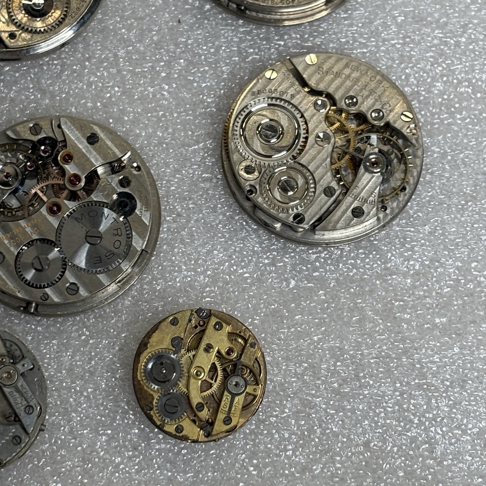 Vintage Pocket Watch Estate Repair Parts Bulk Lot Movement Dial Waltham Hamlet