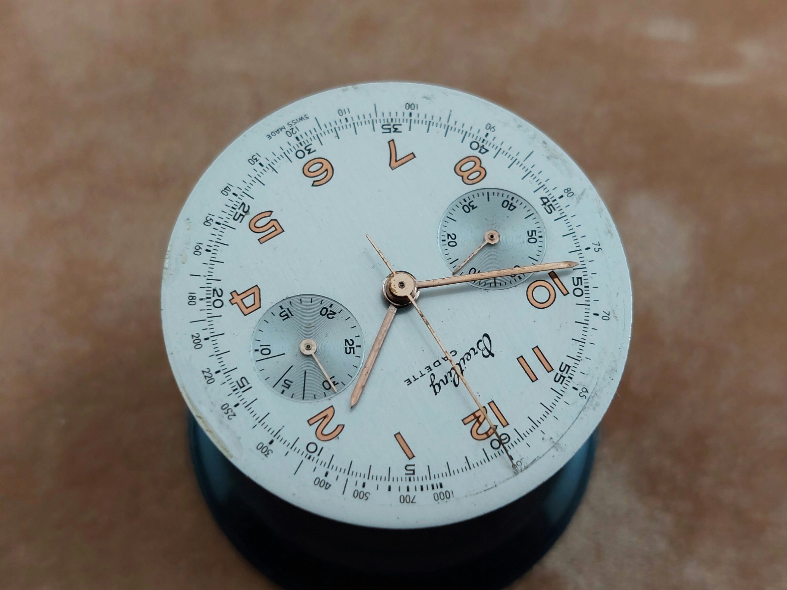 Vintage BREITLING Cadette Chronograph Movement Venus 188 & Dial. Ca 1950’s