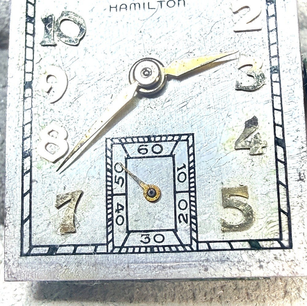 ORIGINAL HAMILTON MANUAL WIND 19J 982 MOVEMENT VINTAGE AS IS