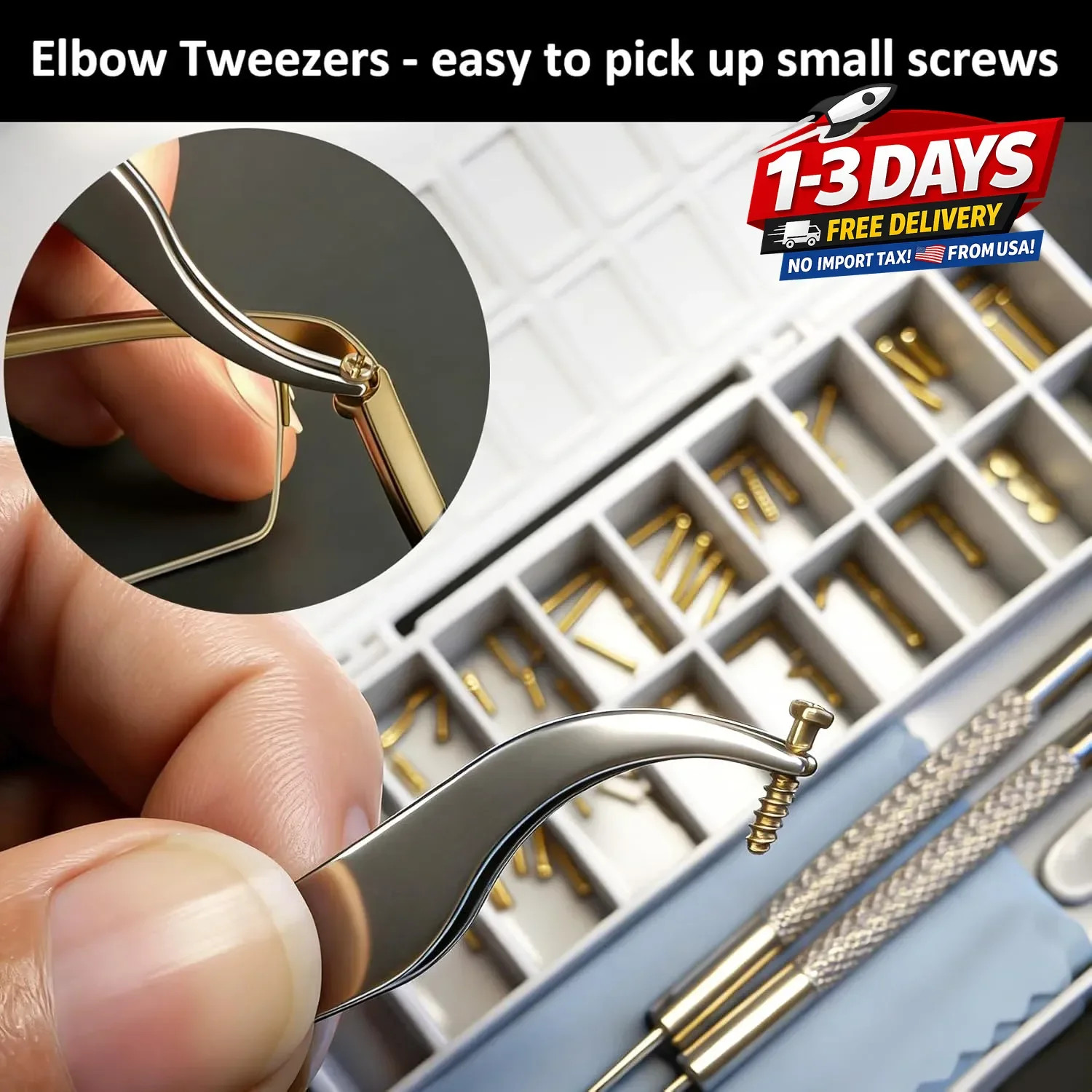 Gold Eyeglass Repair Kit with 18 Sizes Gold-Plated Screws, Style