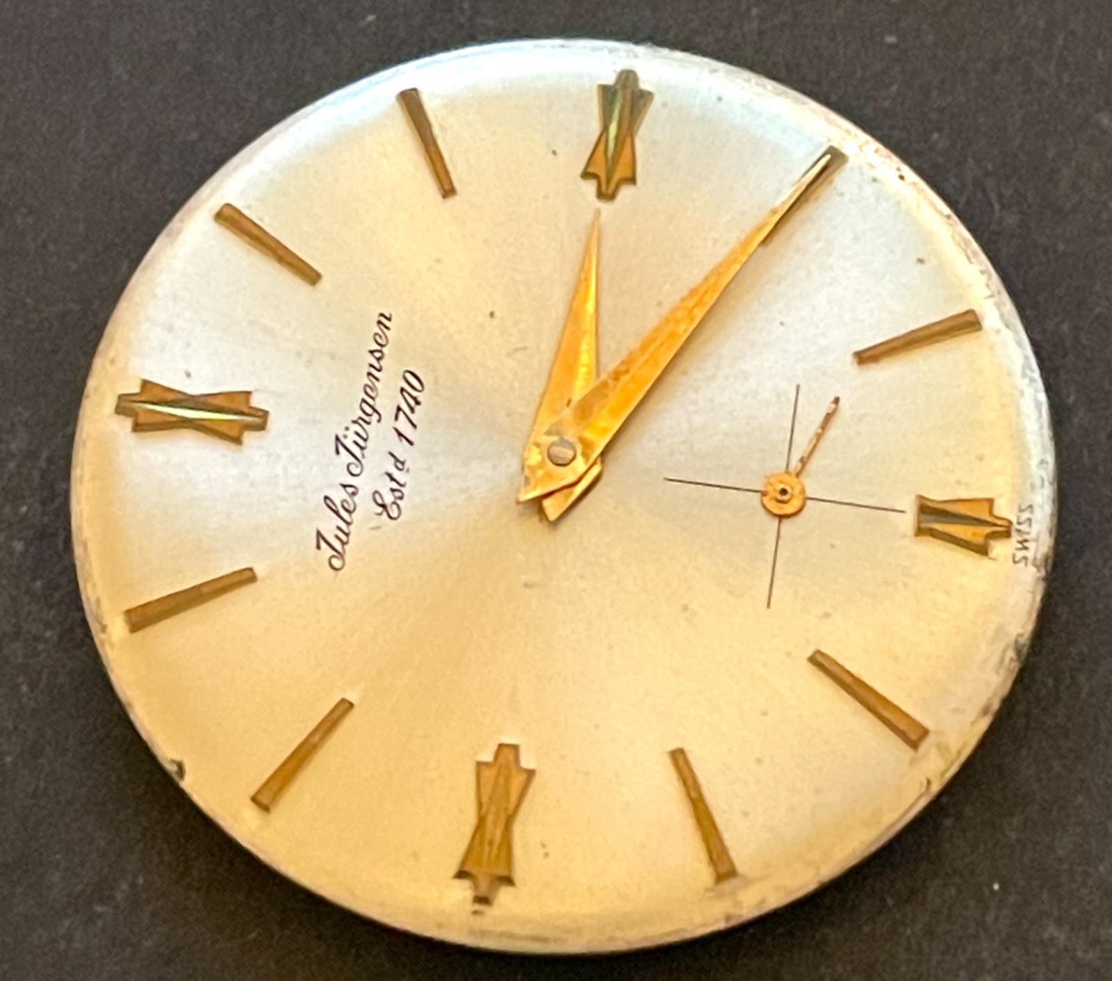 Vintage Jules Jurgensen Men’s Watch Movement Running Ticks 17j Swiss