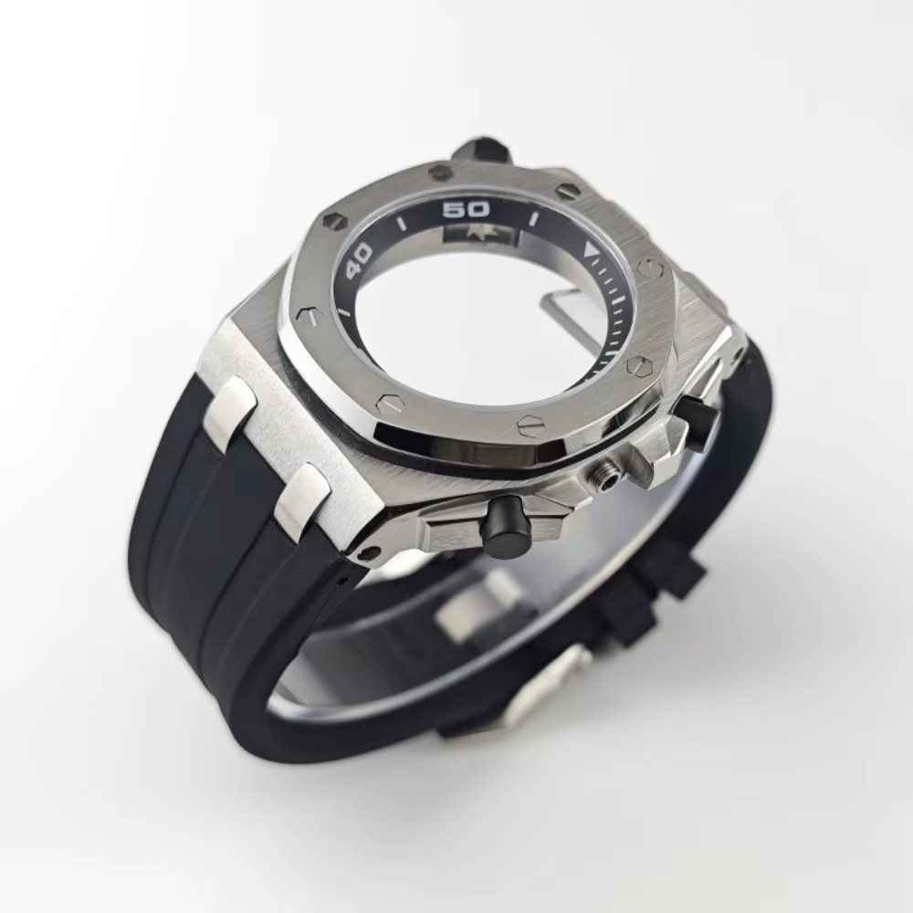 42Mm VK64 Octagonal Watch Case Fit 30Mm Dial 4Crwon Chapter Ring Sapphire for Qu