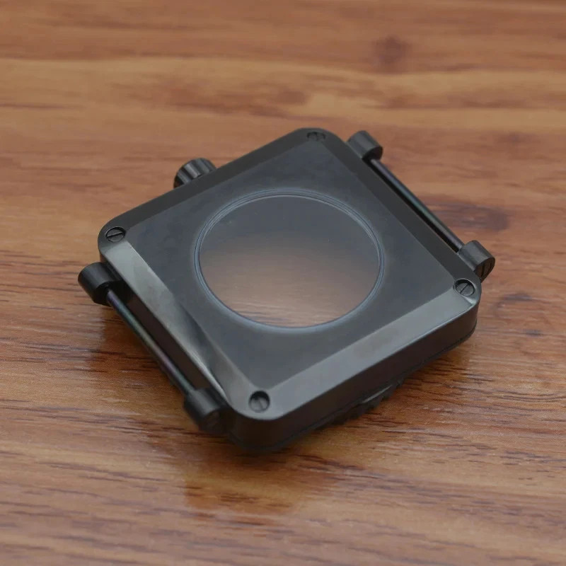 Steel Watch Case for NH35 NH36 NH34 Black Square Sapphire Glass Mod Parts New
