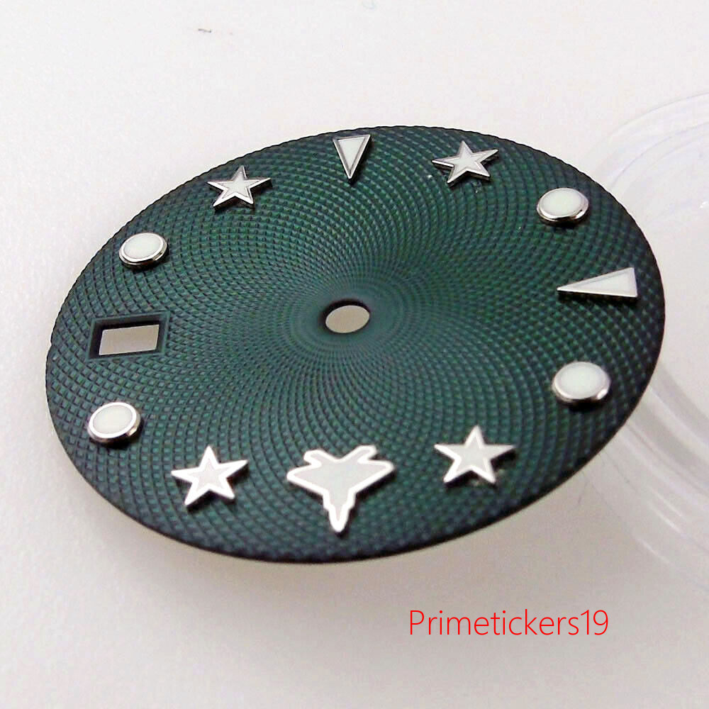 29mm Blue/Green/Grey/White Luminous Watch Dial Hands Set Fit NH35 NH36 Movement