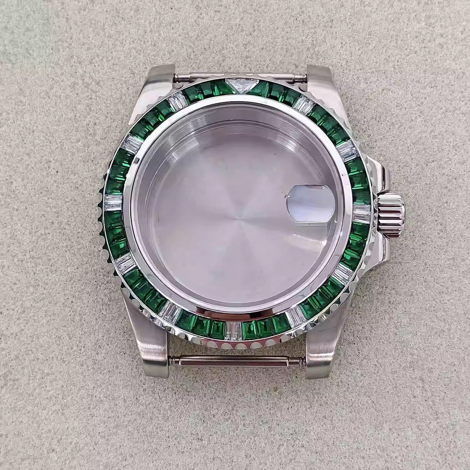 40MM Watch Case for NH35 NH36 Fine Steel Sapphire Glass Diamond Inlaid Cases