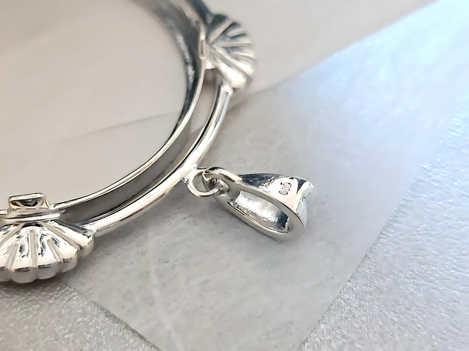 925 Sterling Silver Prong Back Clamshell Edge Bezel for 38mm 1 Dollar Coins