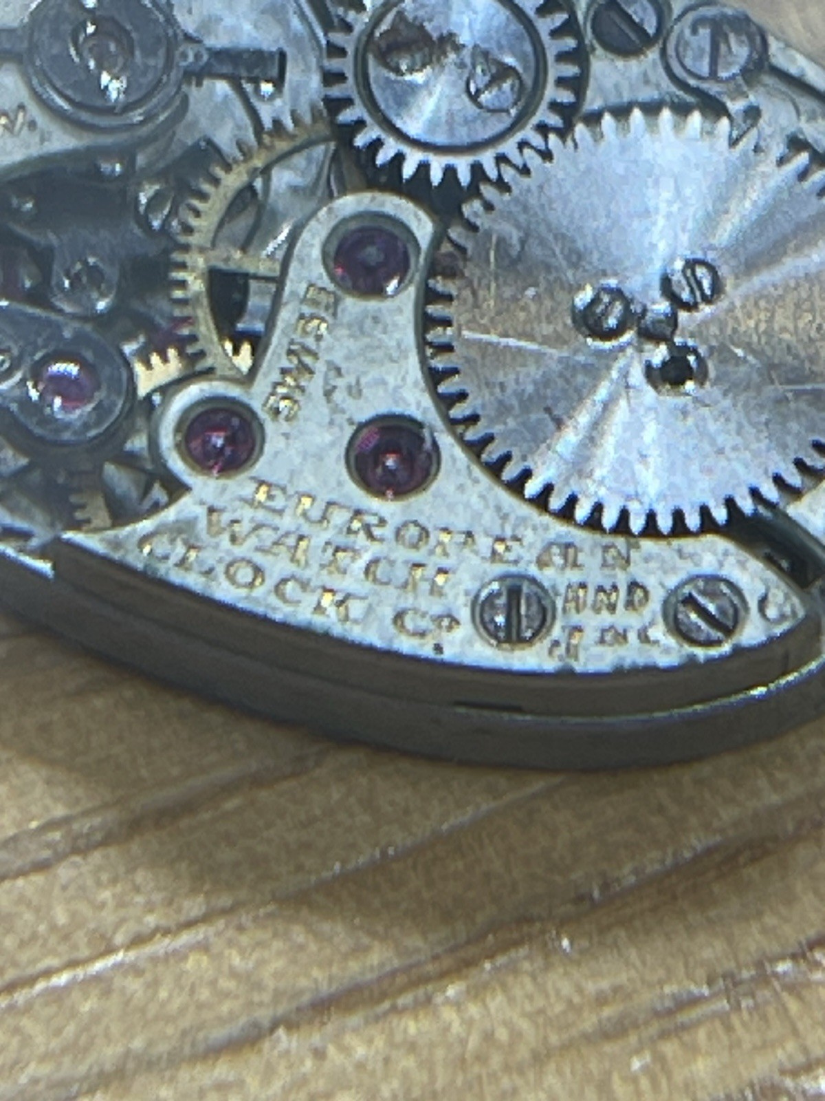 European Watch & Clock Co. Movement 19 Jewels 8 Adj. Swiss Made Vintage 25230