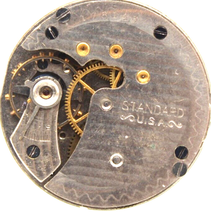 1915 STANDARD POCKET WATCH MOVEMENT 178146 GRADE 302 0s 7j (TN3)