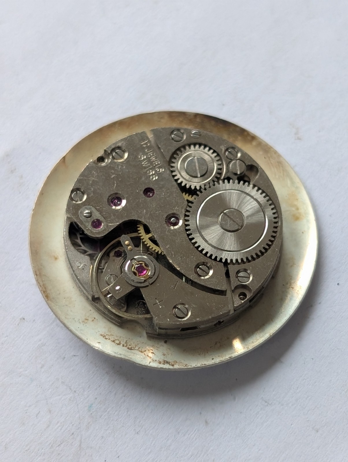 Vintage Arogno 152 Mechanical Watch Movement (Runs/Untested)