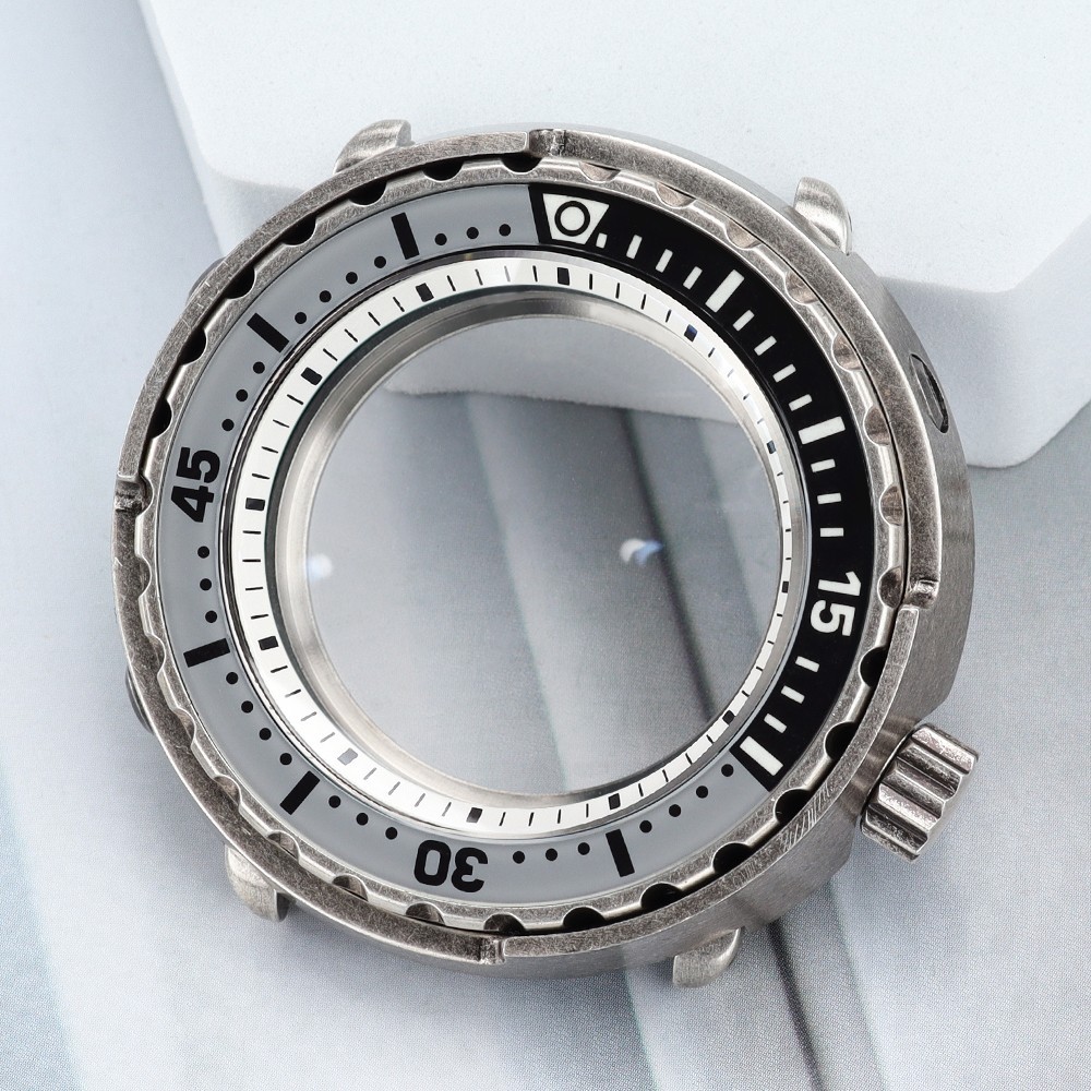 47mm Tuna Style Steel Watch Case Sapphire Chapter Ring 10ATM For Seiko NH35 NH36