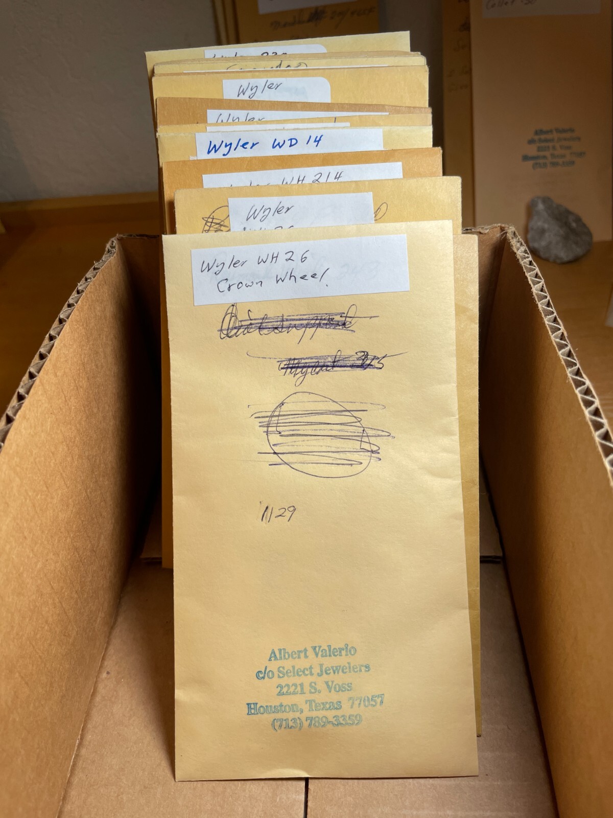 Wyler miscellaneous watch parts. See drop down menu.