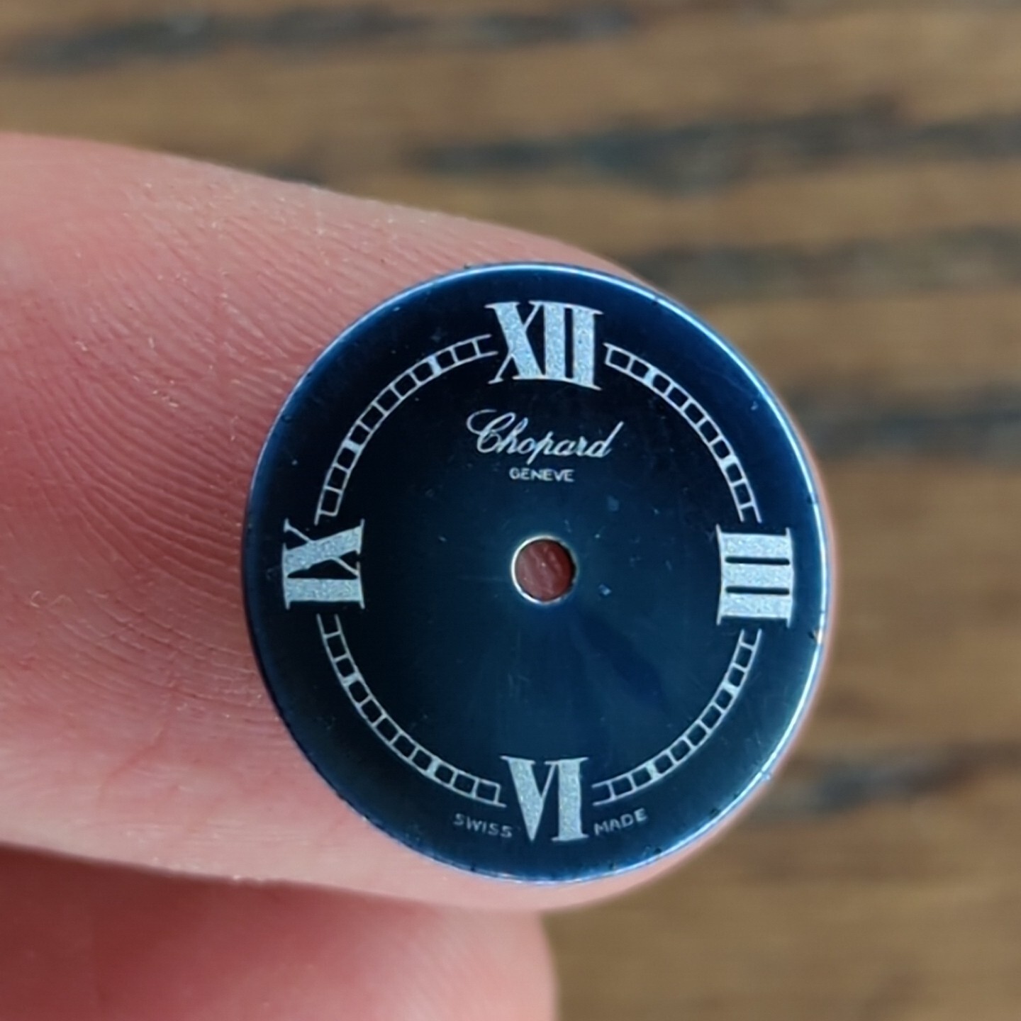 Chopard Geneve Ladies Watch Dial Part, Blue Roman Numerals 16.8mm (Q212)