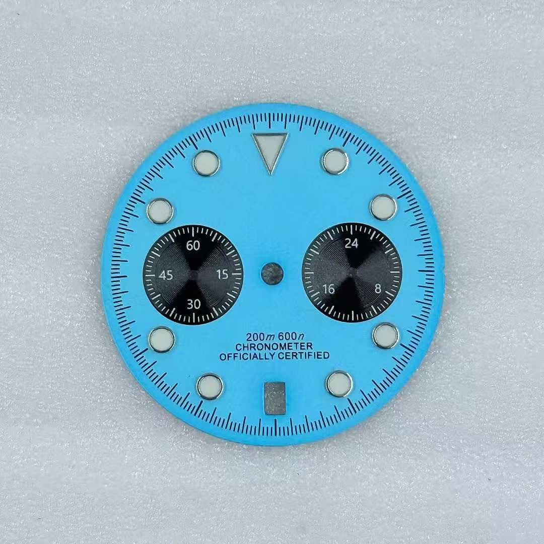 32.5mm VK64 Dial Green High-luminous Suitable for VK63/VK64 Movement Watch Parts