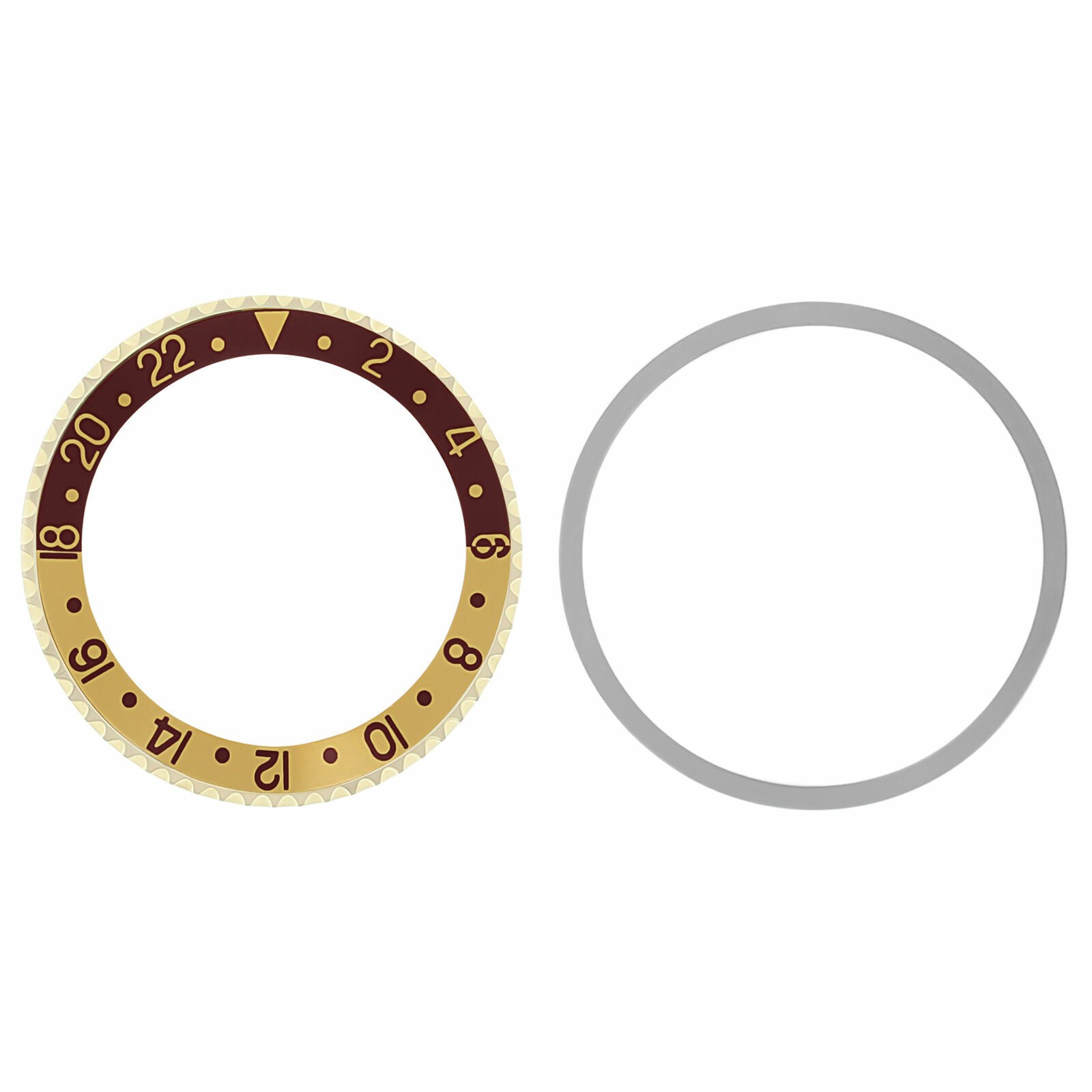 Bezel, Insert For Rolex GMT 18KY Real Gold 16750 16753 16758 Brown/Gold