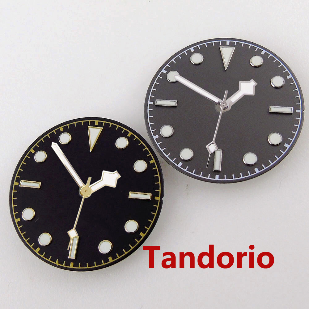 29mm BLIGER Black/Gray Luminous Watch Dial Face For NH35 NH36 MIYOTA 8215 821A