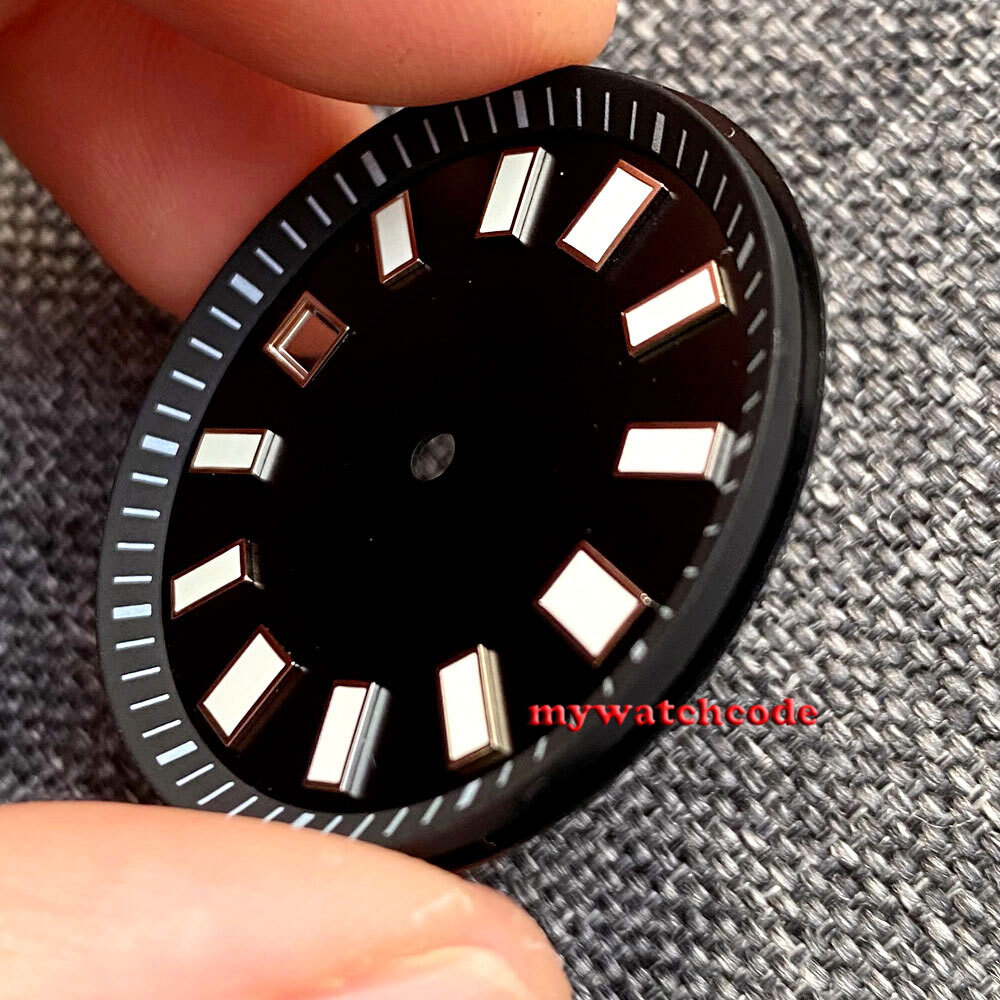33.5mm Black Gray Blue Dial Luminous Hand Fit Japan NH35 NH36 Chapter Ring