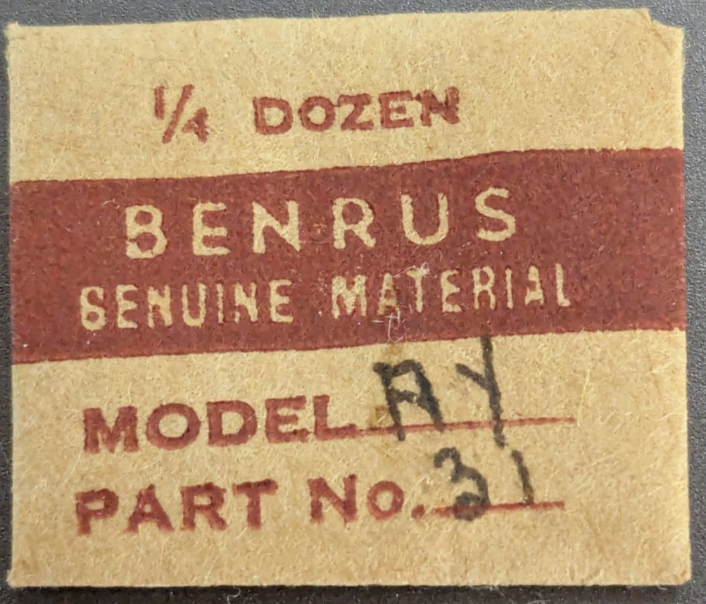Pack of 3 NOS NEW Benrus AY Part# 31 – Watch Crown Wheel Screw
