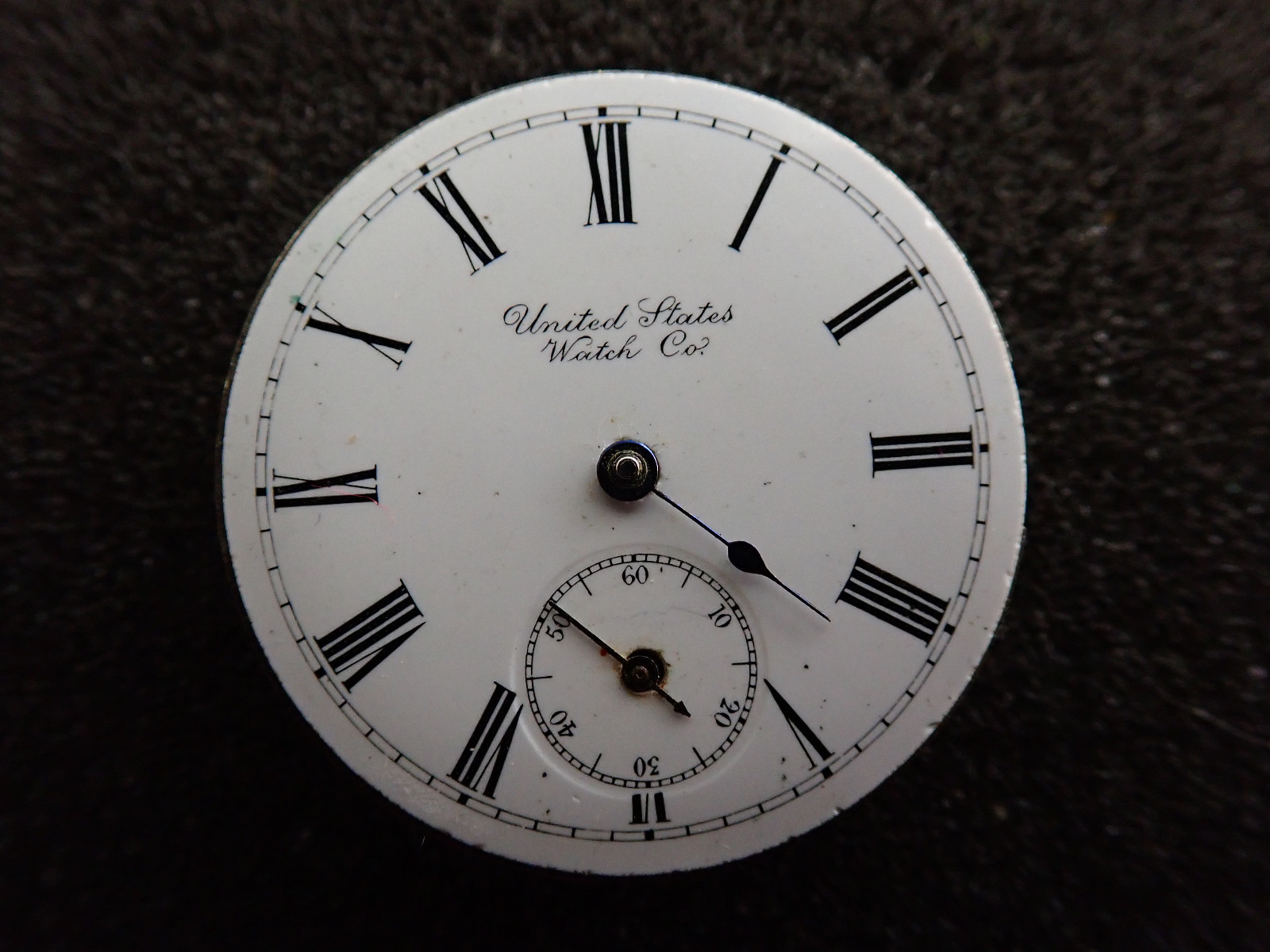 VINTAGE 0 SIZE UNITED STATES WATCH CO. H.C. POCKET WATCH MOVEMENT – RUNNING