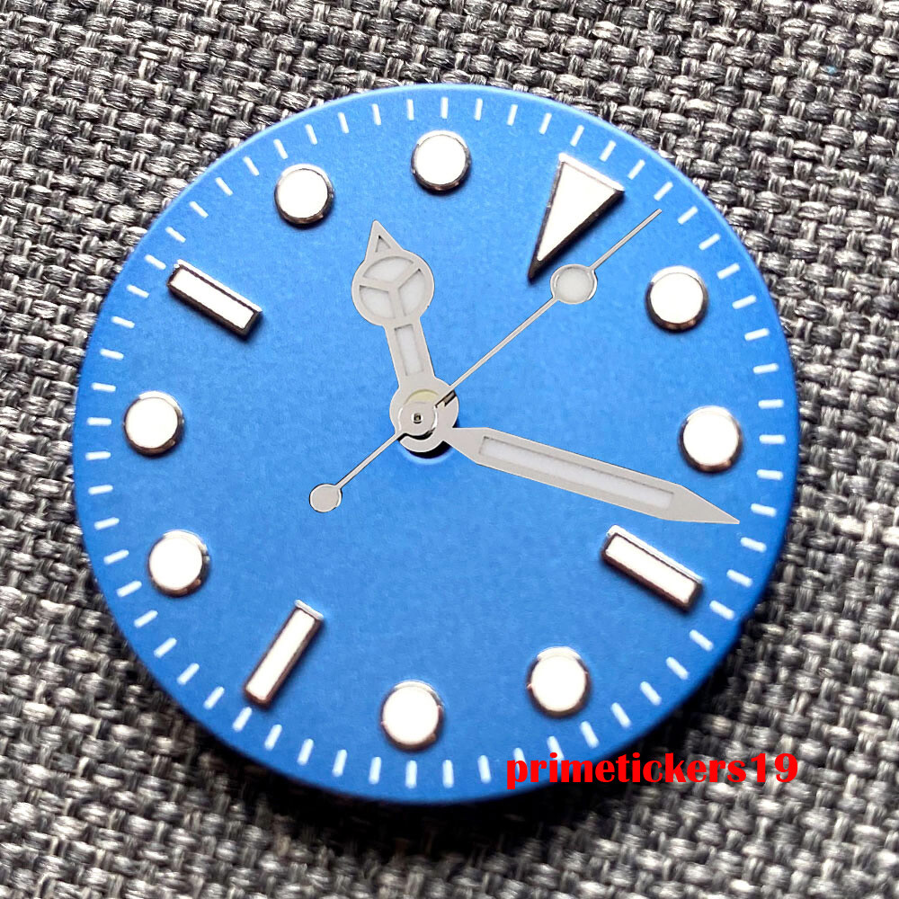 29mm Black/Blue/Green Watch Dial Hands Set Fit NH35 ETA2824 PT5000 Miyota82 Movt