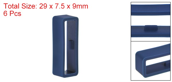 6pcs Watch Strap Loop Fastener Rings 26mm Rubber Watch Holder Keeper Navy Blue