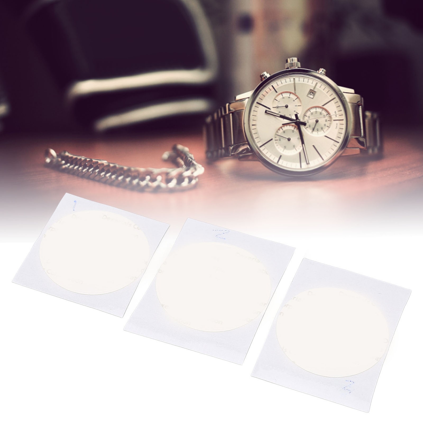 3pcs Watch Bezel Ring Adhesive Ceramic Watch Bezel Insert Double Sided Adhesive