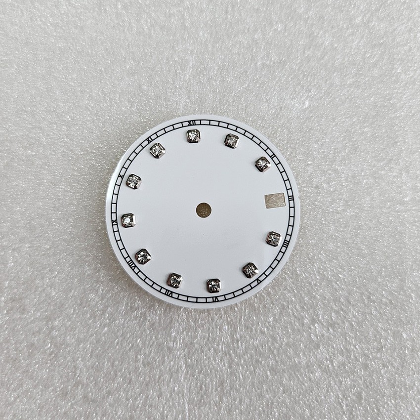 28.5MM Silver Edge Modification Watch Dial Accessories For NH35/NH36 Movement