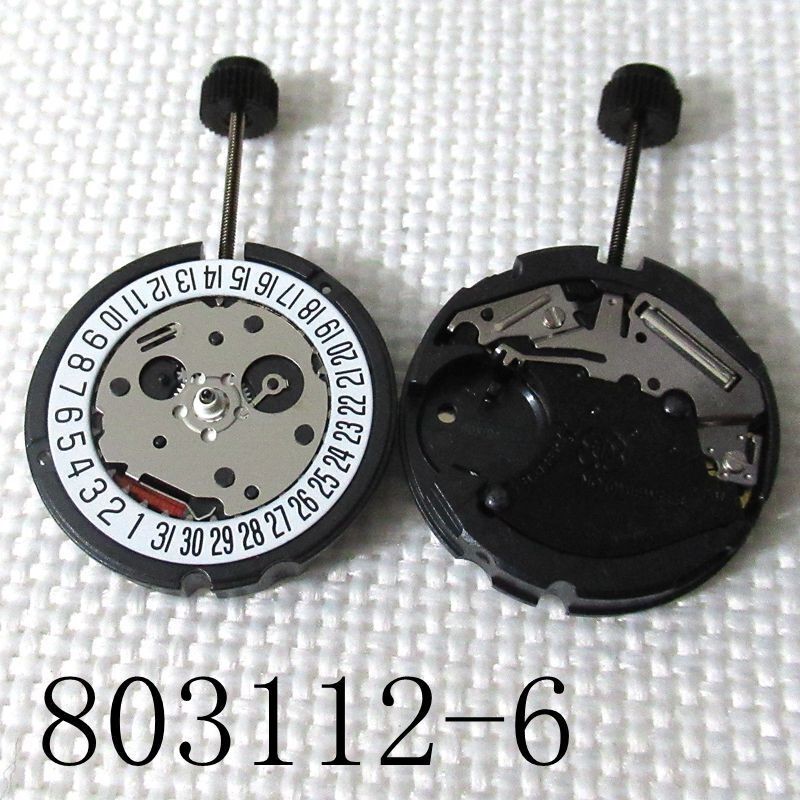 Swiss ETA 803.112 Quartz Watch with Date at 6 and 3 Hands Movement