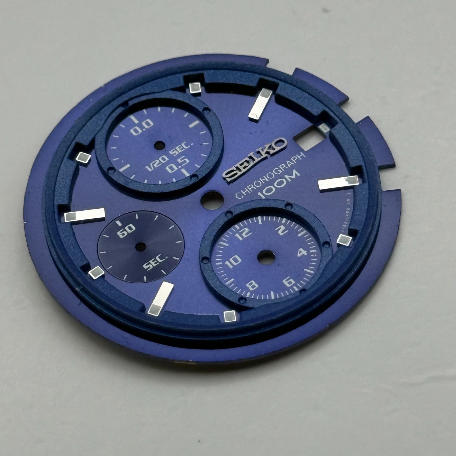 Seiko 7T92-0KE0 Watch Dial Chronograph 100M Blue Japan Spare Parts Repair 30.9mm